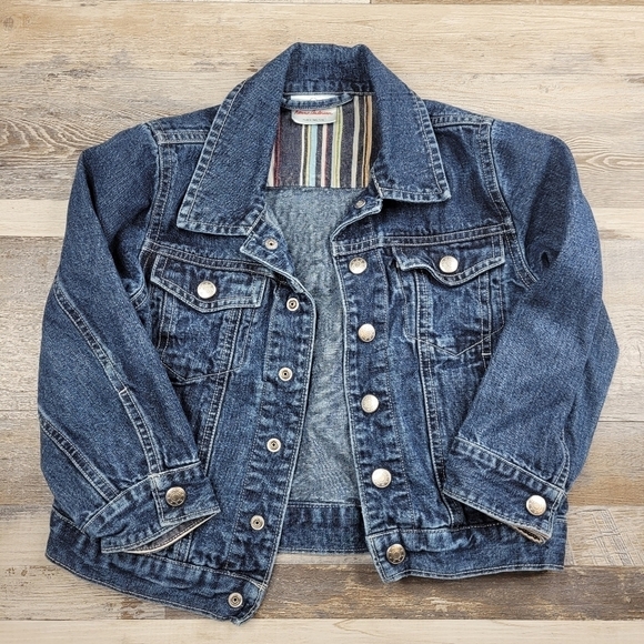 Hanna Andersson Denim Jean Jacket Snap Up Size 4-6 - Picture 1 of 5